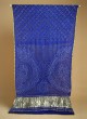 Blue Saree In Gajji Silk With Lagdi Patta Work